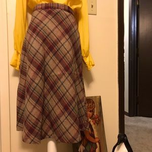 60s Vintage Plaid Winter Machine Washable Skirt